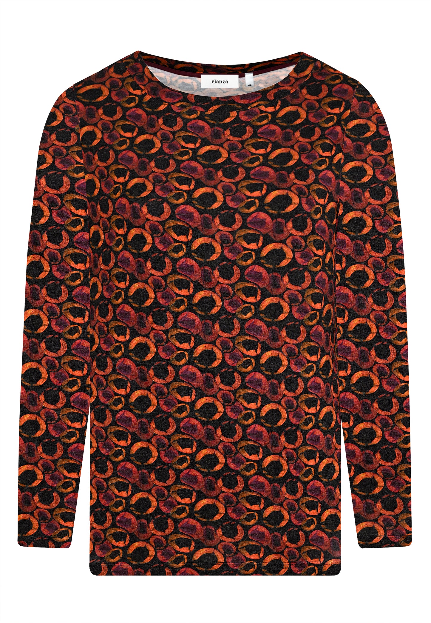 E24881 Shirt mit Punkte-Print in Rot/Schwarz