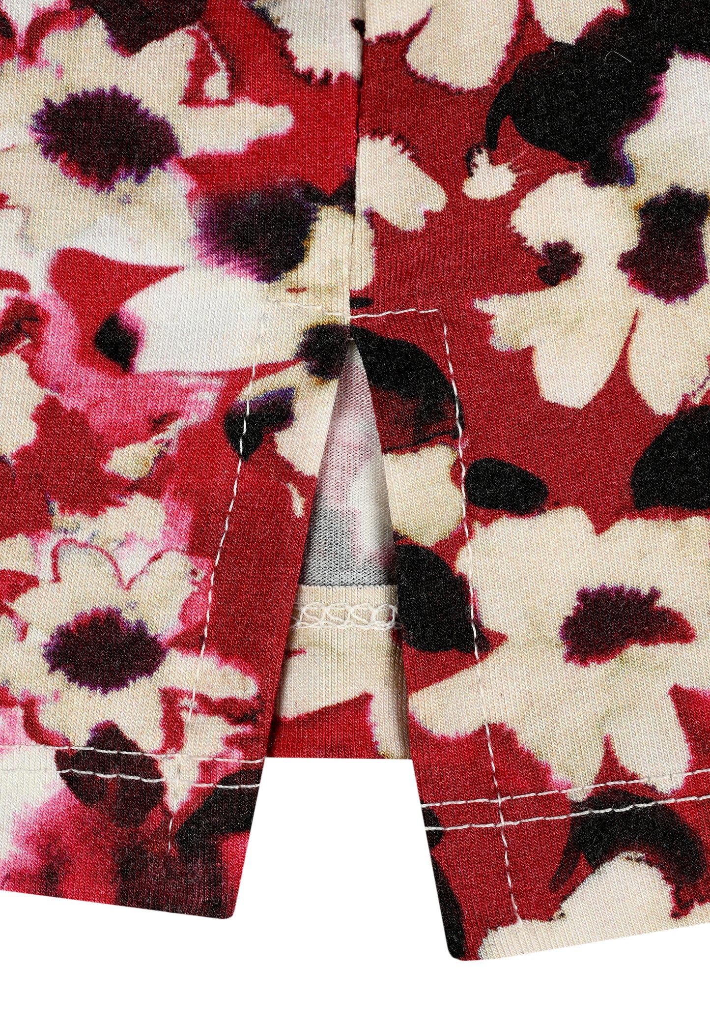 E24882 Shirt mit Blüten-Print in Rot/Weiß