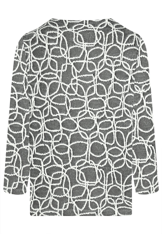 E24886 Shirt mit Grafik-Muster in Schwarz/Weiß