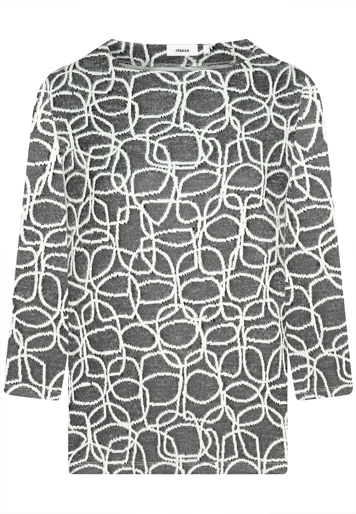 E24886 Shirt mit Grafik-Muster in Schwarz/Weiß