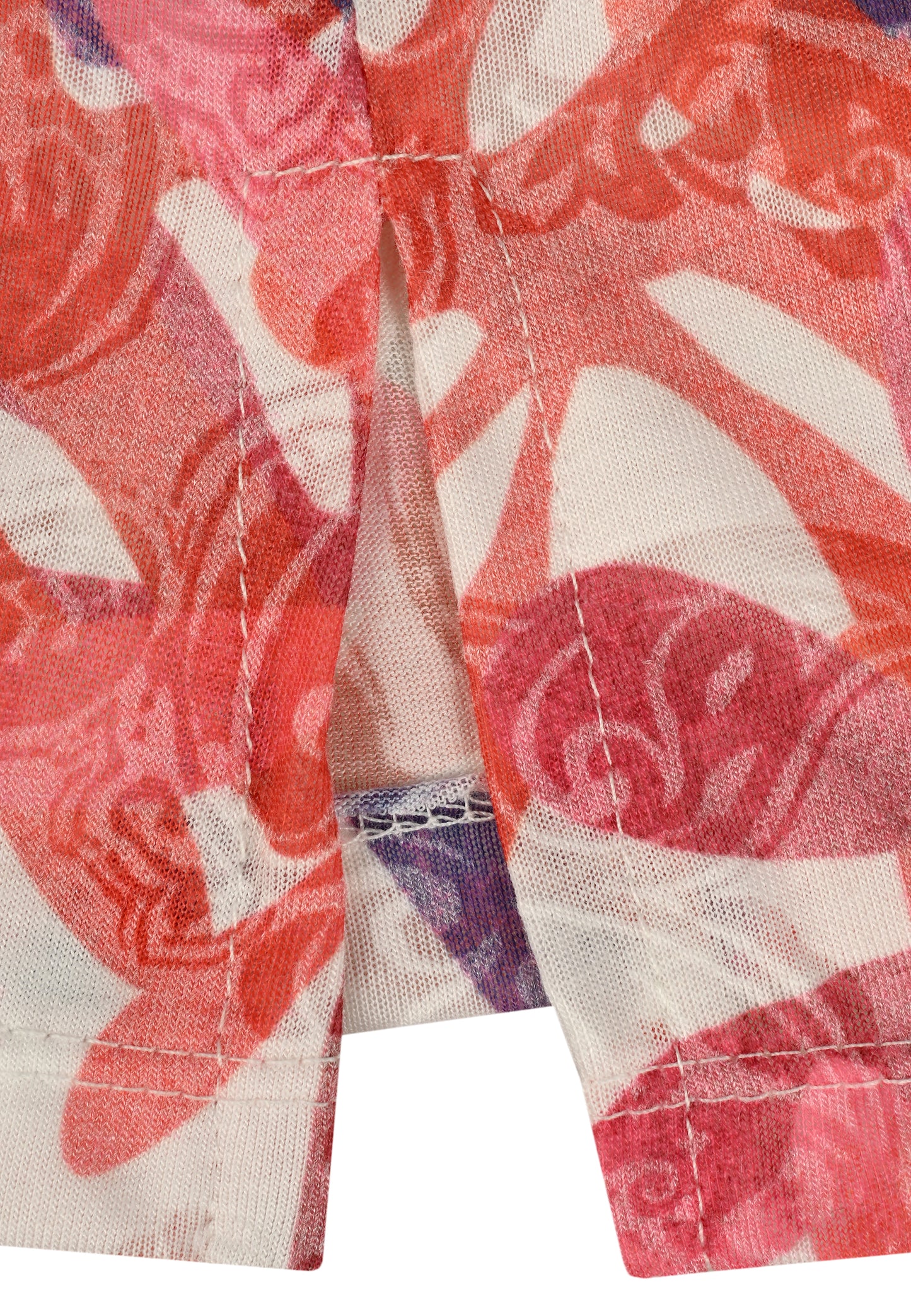 E25187 Shirt met bloemen en ornamenten in rood/blauw