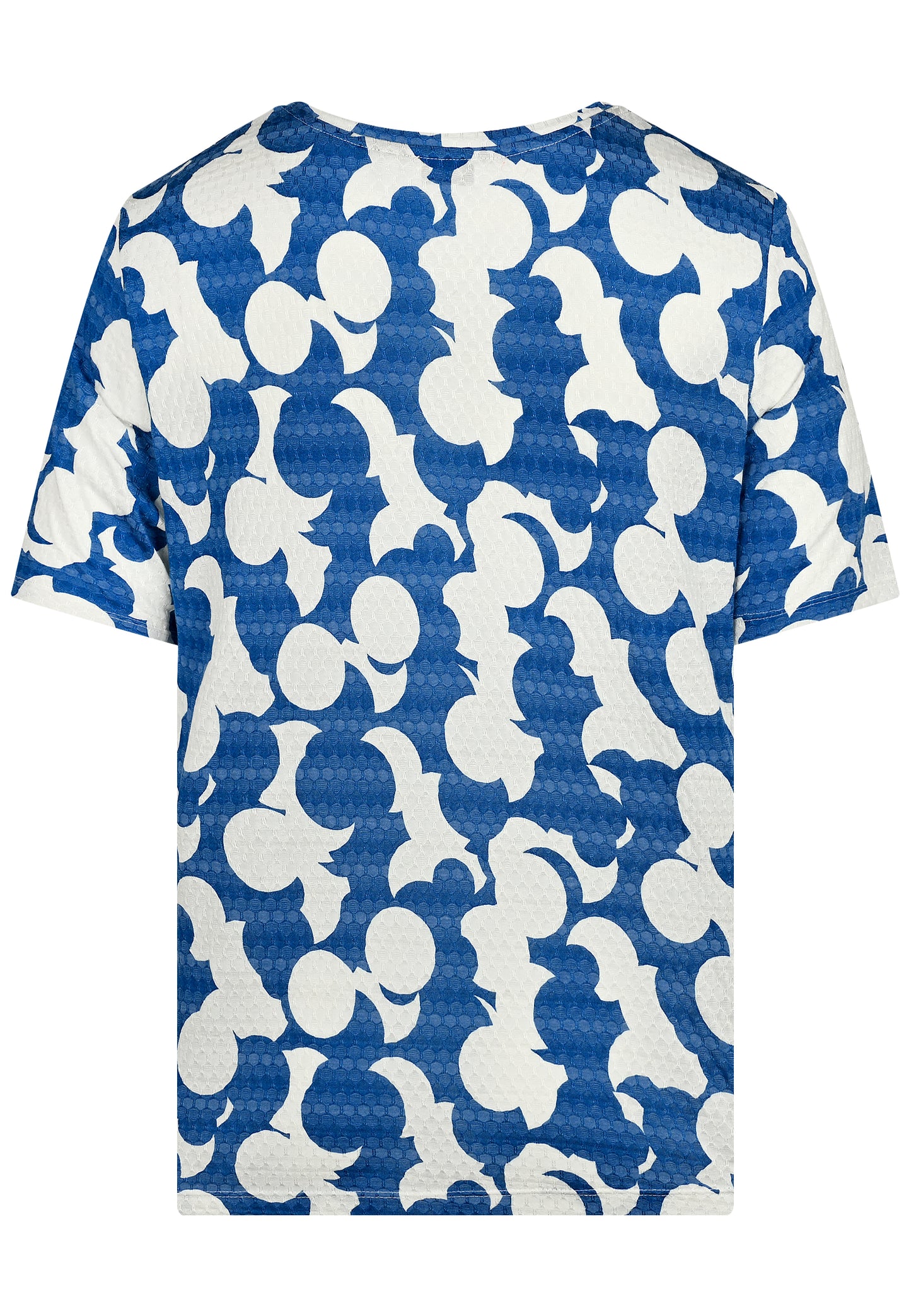 E25189 Overhemd met grafische print in blauw/wit