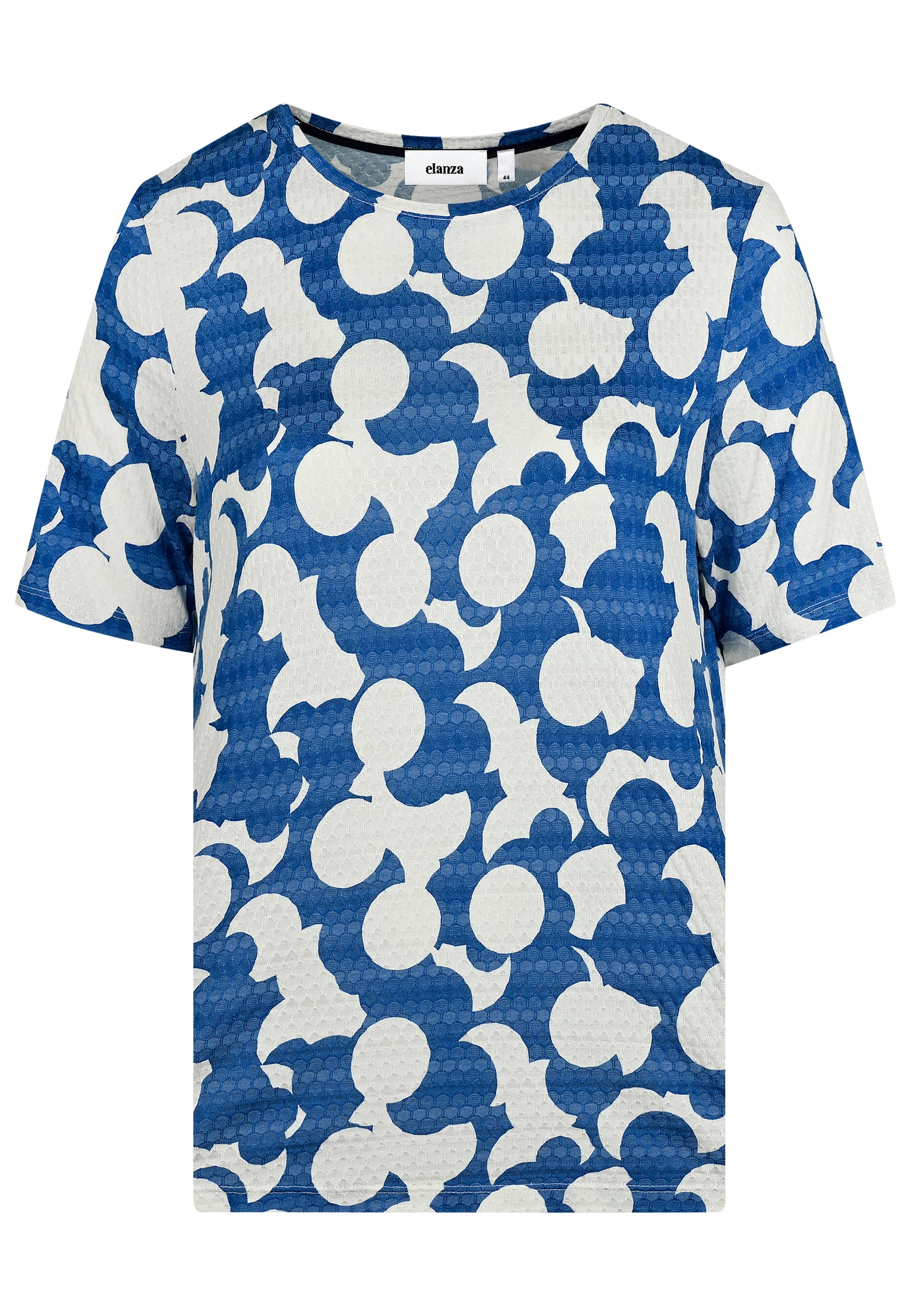 E25189 Overhemd met grafische print in blauw/wit