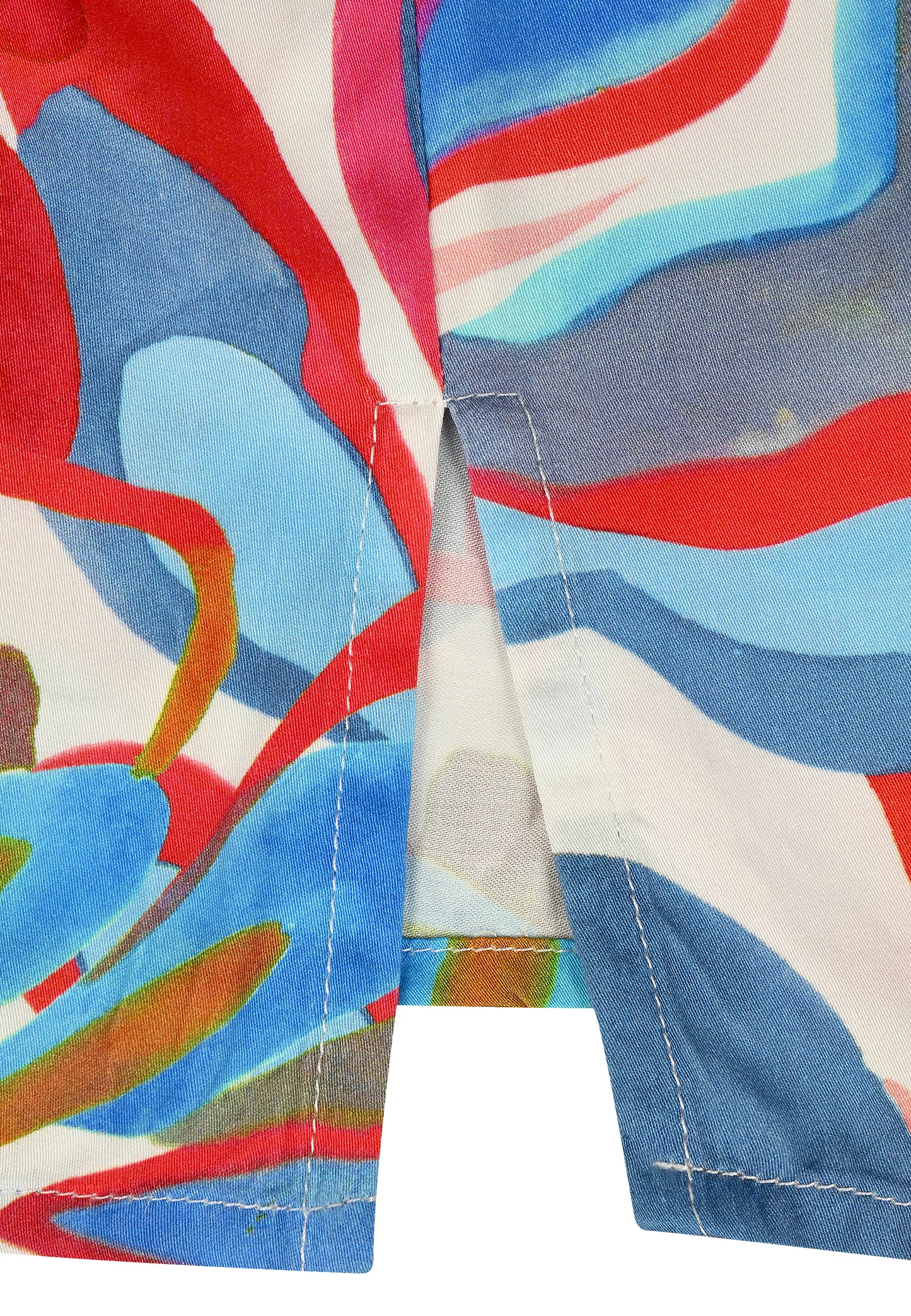 E25193 Shirt met tropische print in roze/lichtblauw