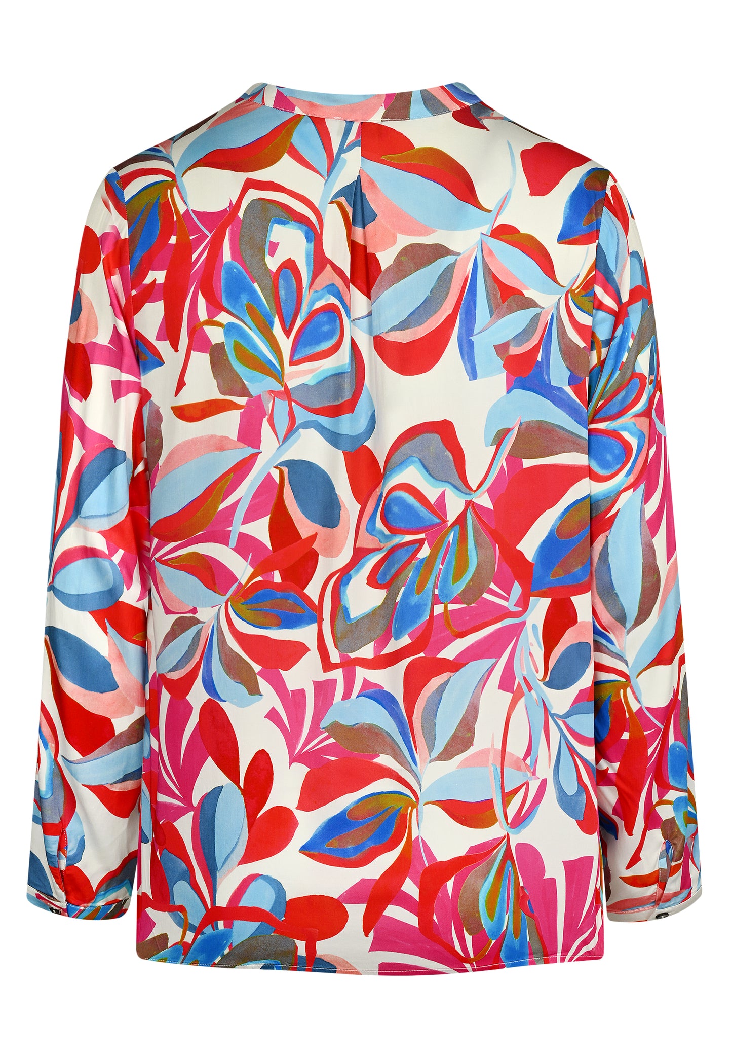 E25193 Shirt met tropische print in roze/lichtblauw