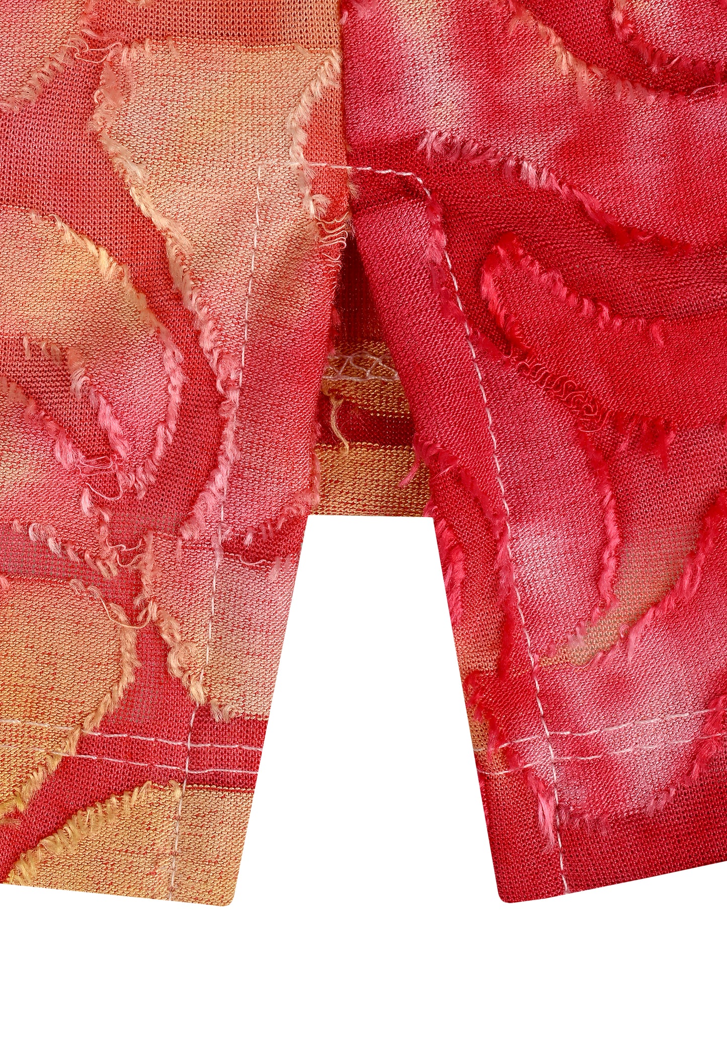 E25287 Shirt met golfpatroon in roze/rood