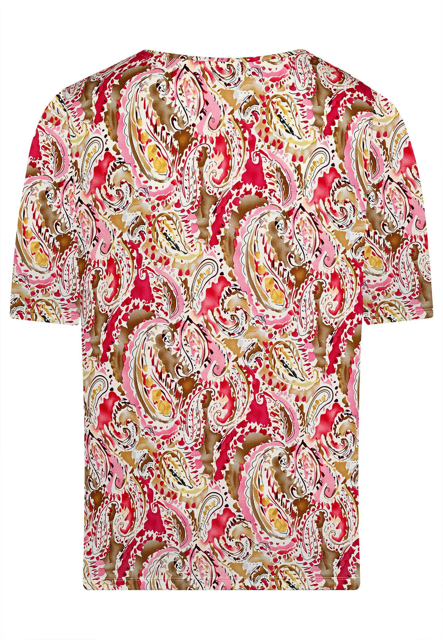 E25294 Shirt met ornamentprint in roze/beige