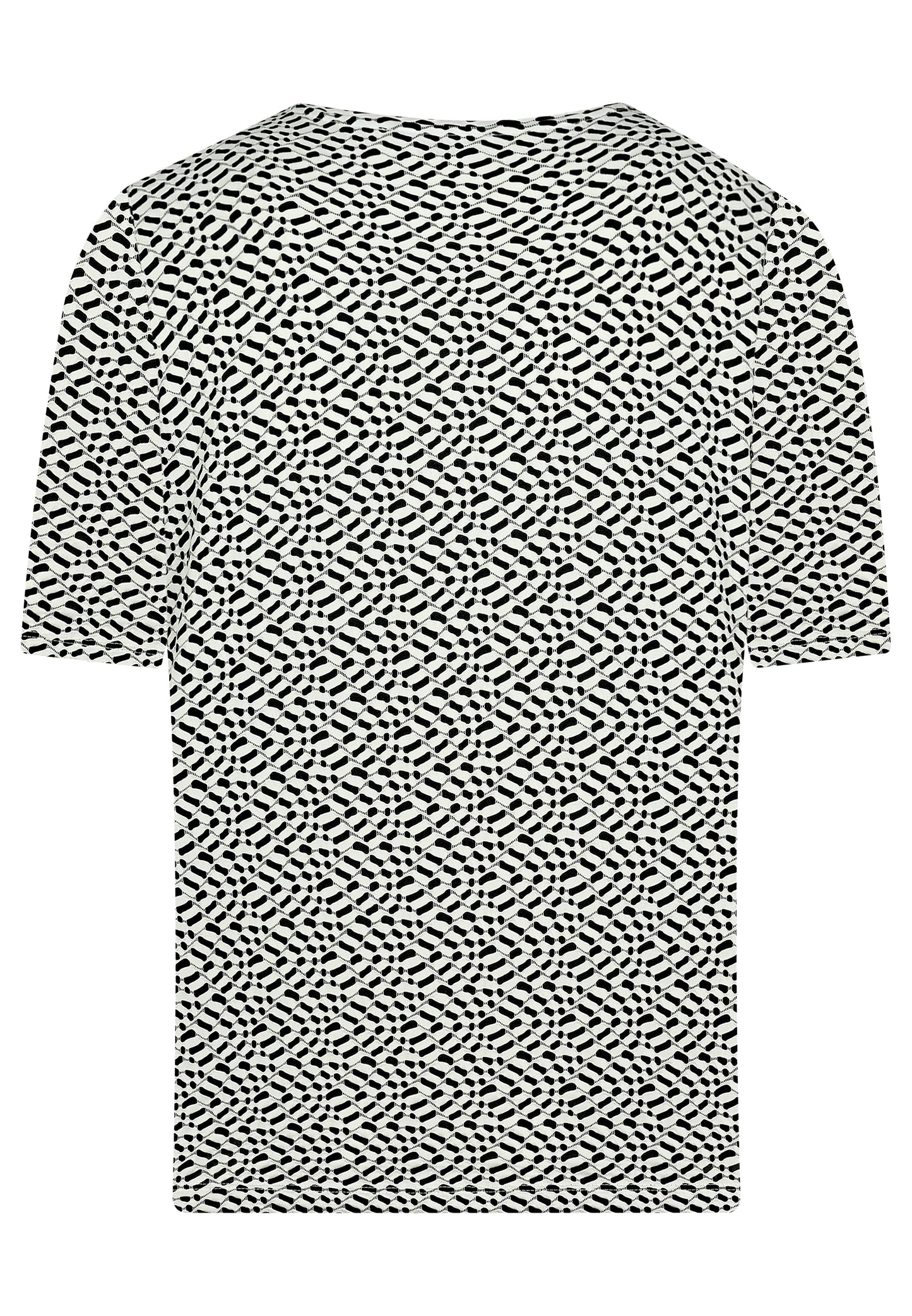 E25381 Overhemd met jacquardpatroon in wit/zwart