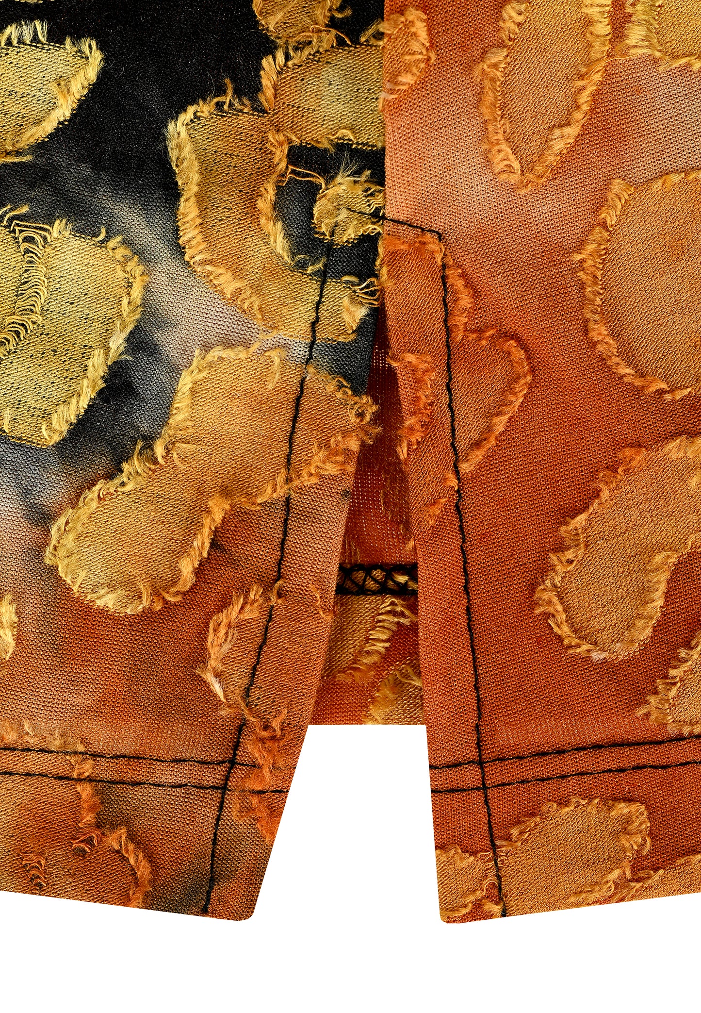 E25383 Shirt met luipaardmotief in oranje/bruin