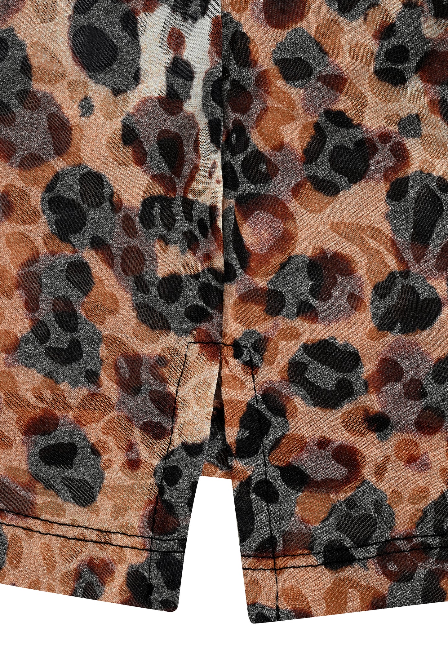 E25384 Shirt met luipaardmotief in zwart/beige