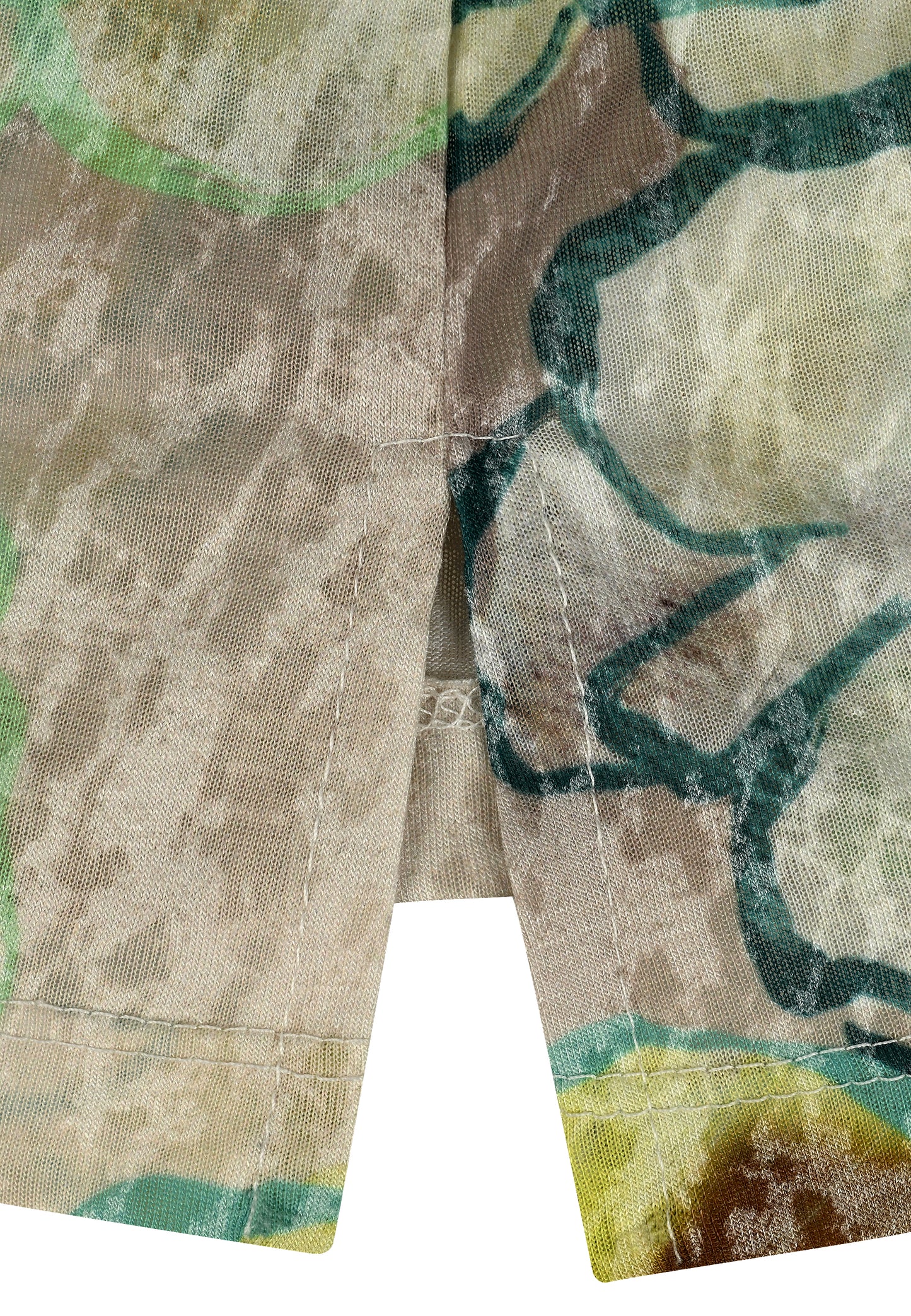 E25386 Shirt met bloemenprint in geel/taupe