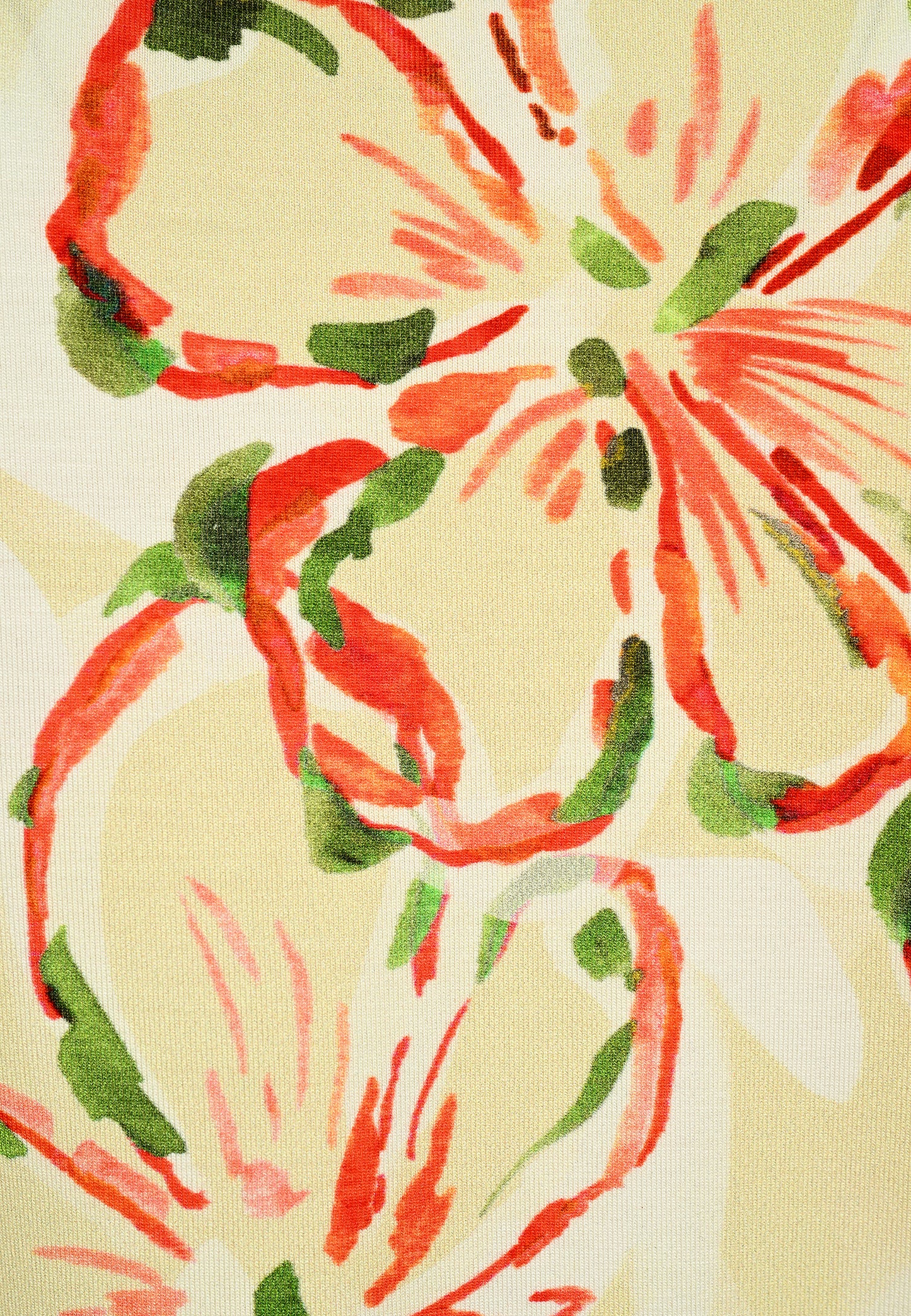 E25387 Shirt met bloemenprint in rood/lichtgroen