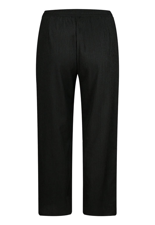 E25392 Crinkle broek in zwart