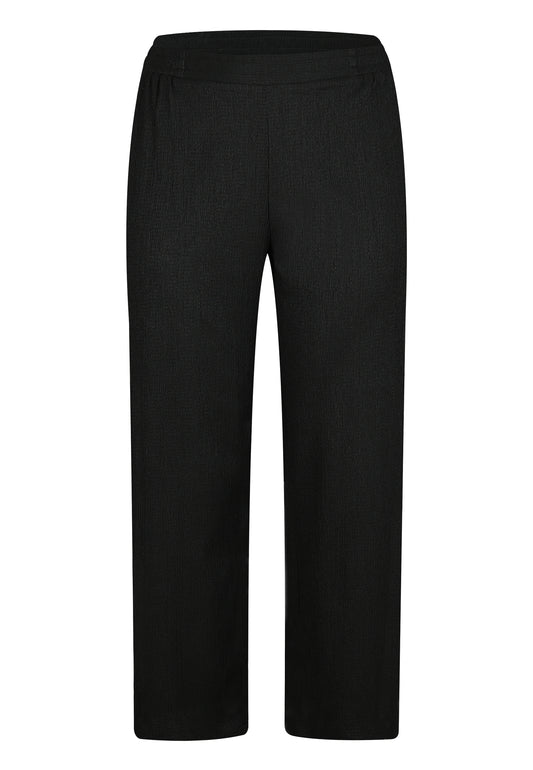 E25392 Crinkle broek in zwart
