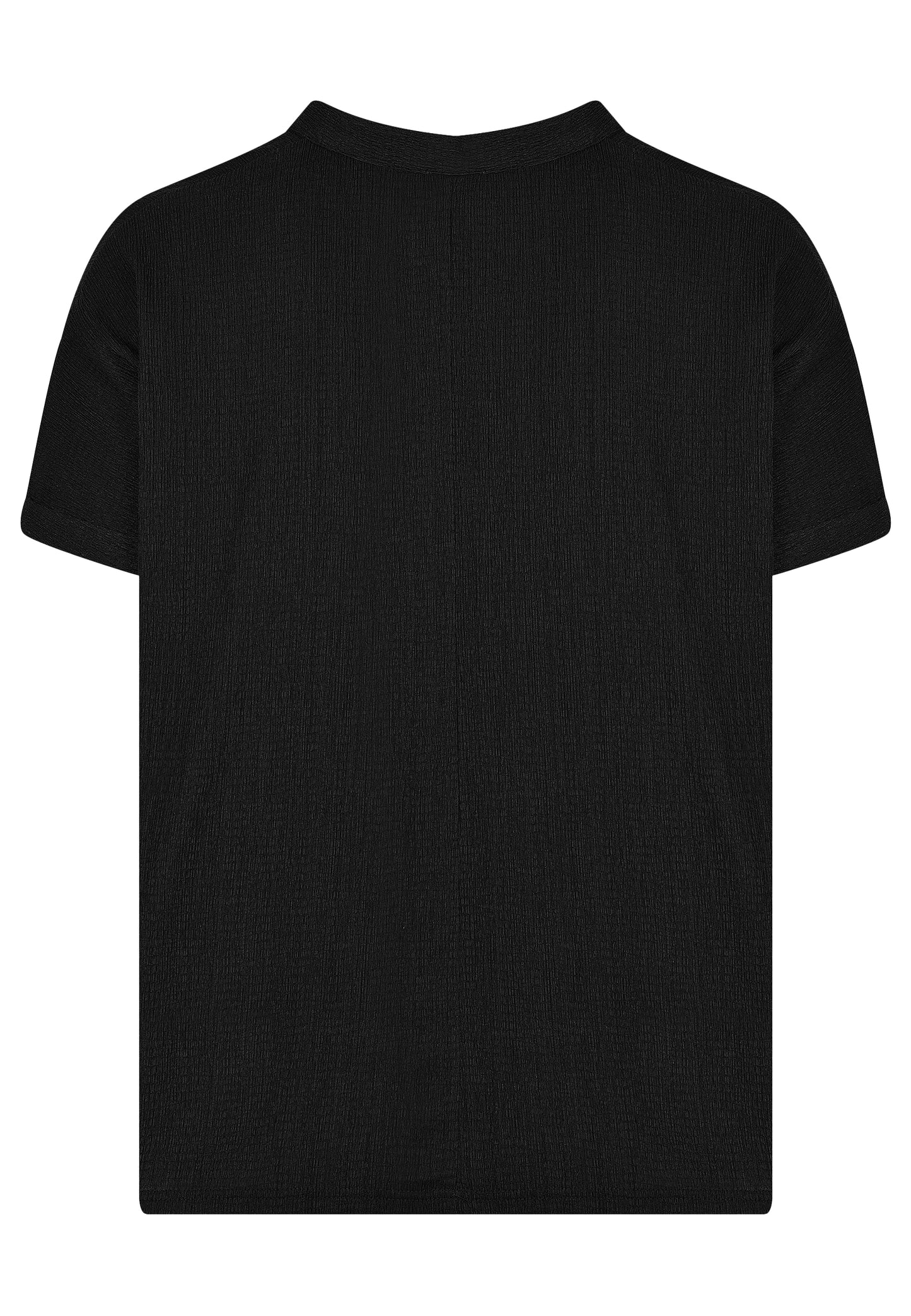 E25393 Crinkle-shirt in zwart
