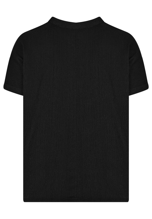 E25393 Crinkle-Shirt in Schwarz