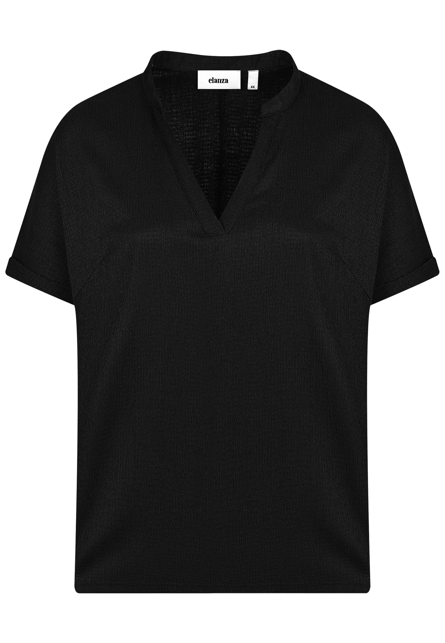 E25393 Crinkle-shirt in zwart