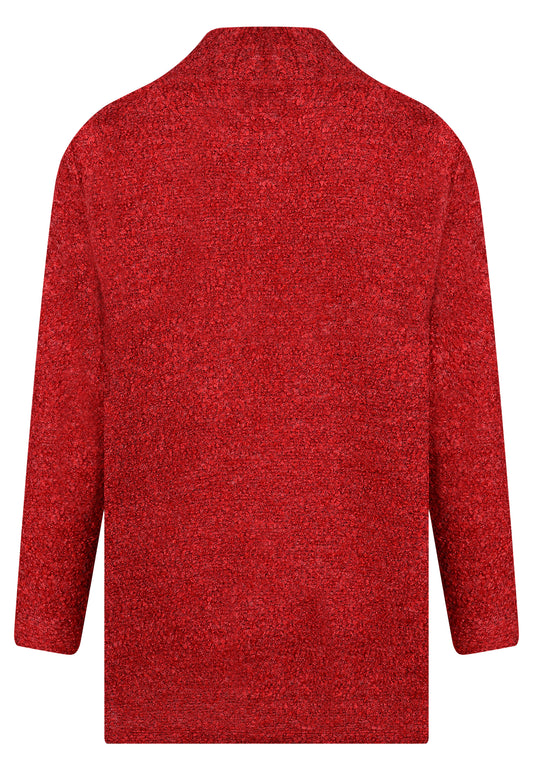 E25581 Gebreid vest in rood