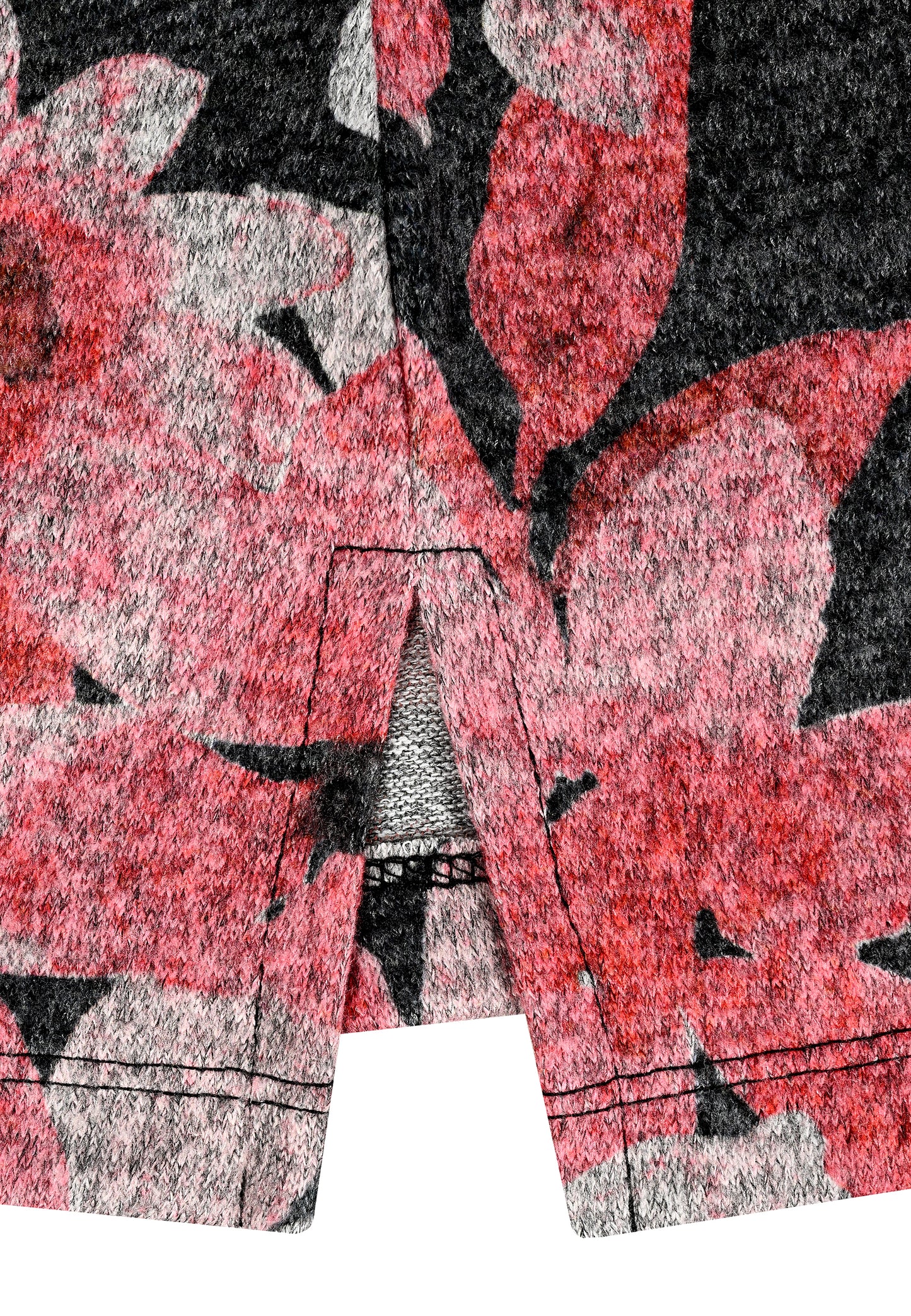 E25582 Shirt mit Blüten-Print in Rot/Anthrazit