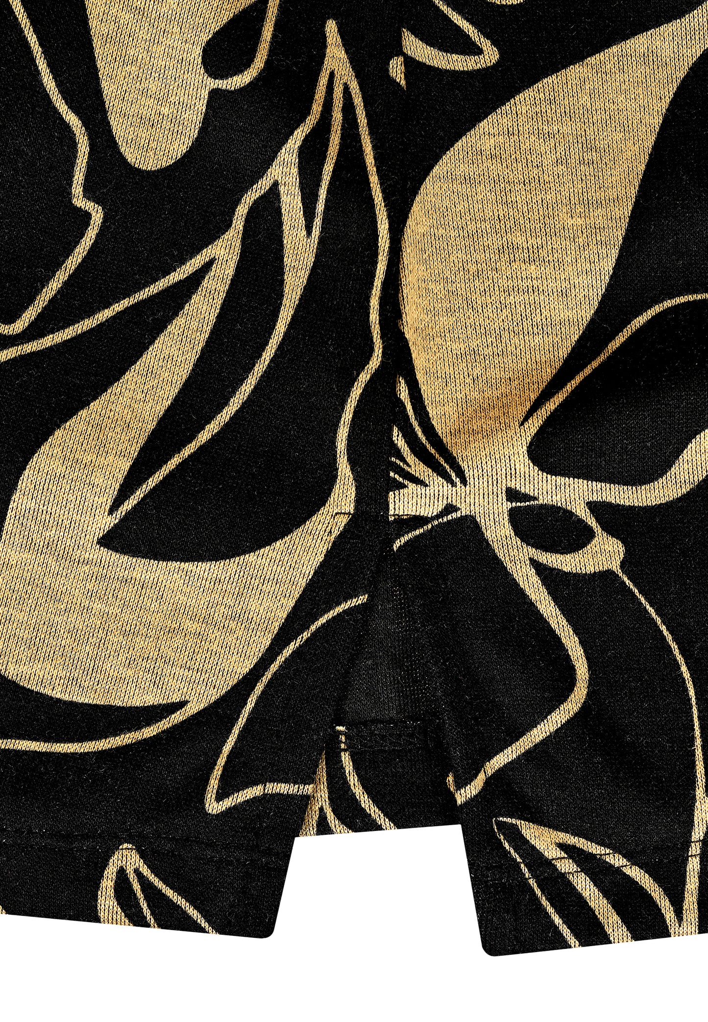 E25584 Shirt mit Blumen-Print in Schwarz/Gold