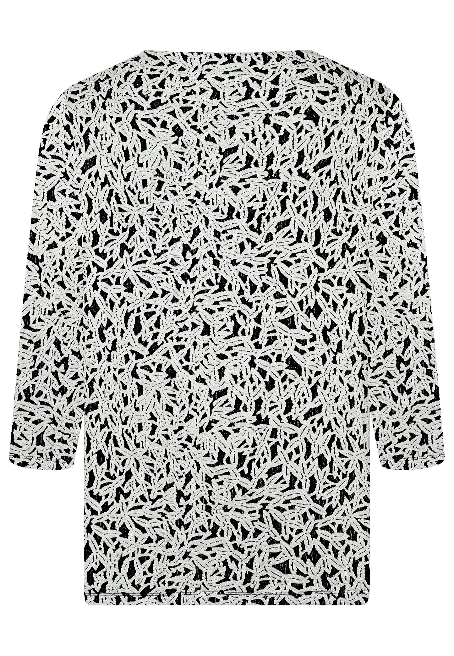 E25585 Shirt mit Jacquardmuster in Weiß/Anthrazit