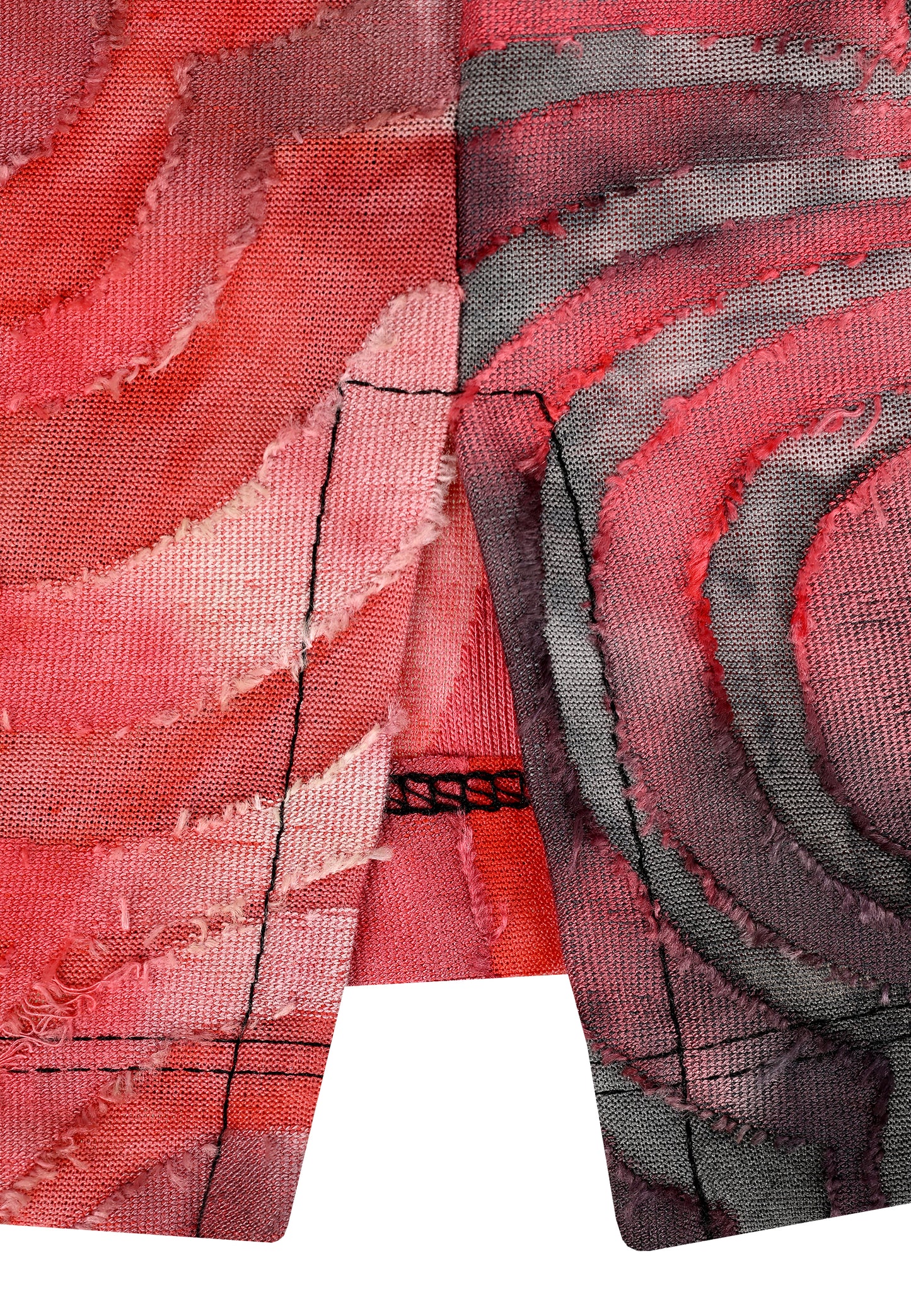 E25587 Shirt mit Blütenmuster in Rot/Grau