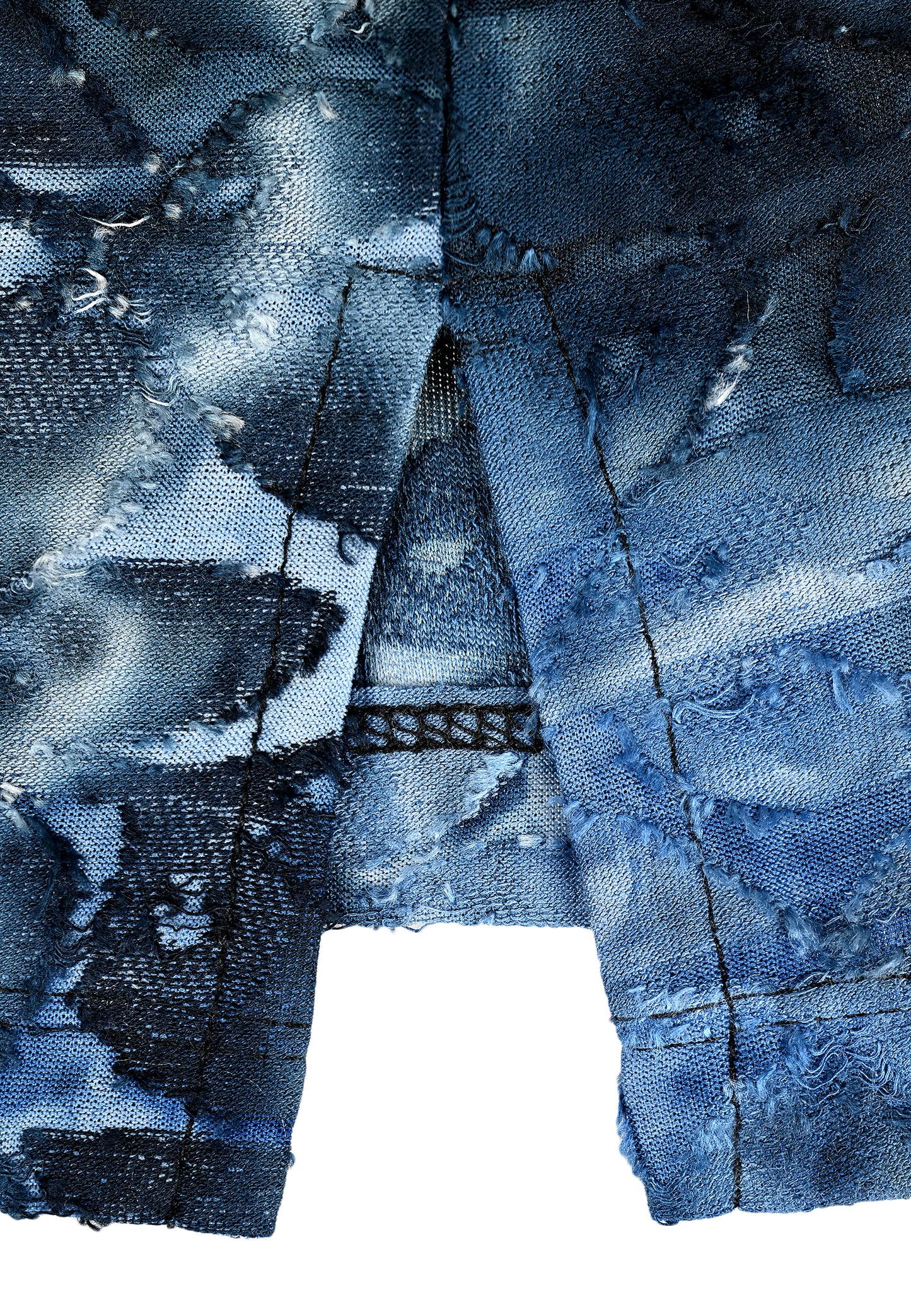 E25682 Shirt mit Blättermuster in Blau