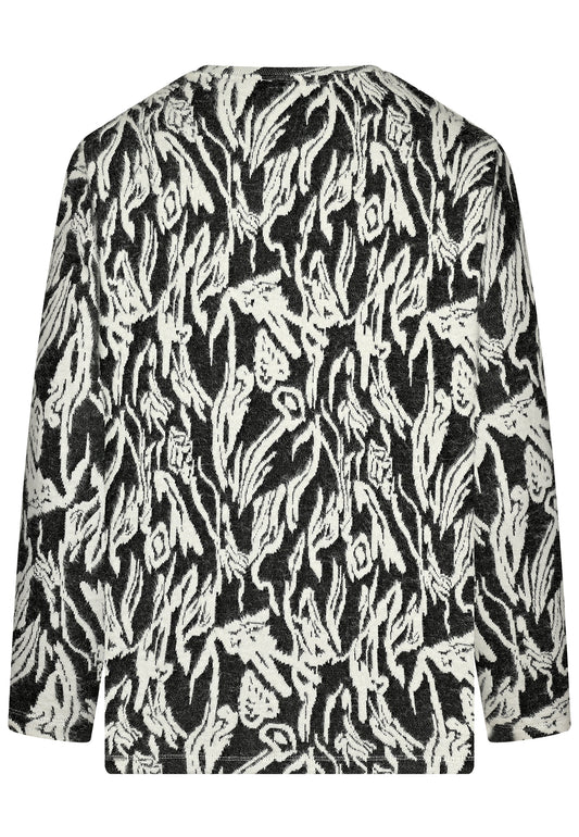 E25782 Shirt mit Muster in Anthrazit/Weiß