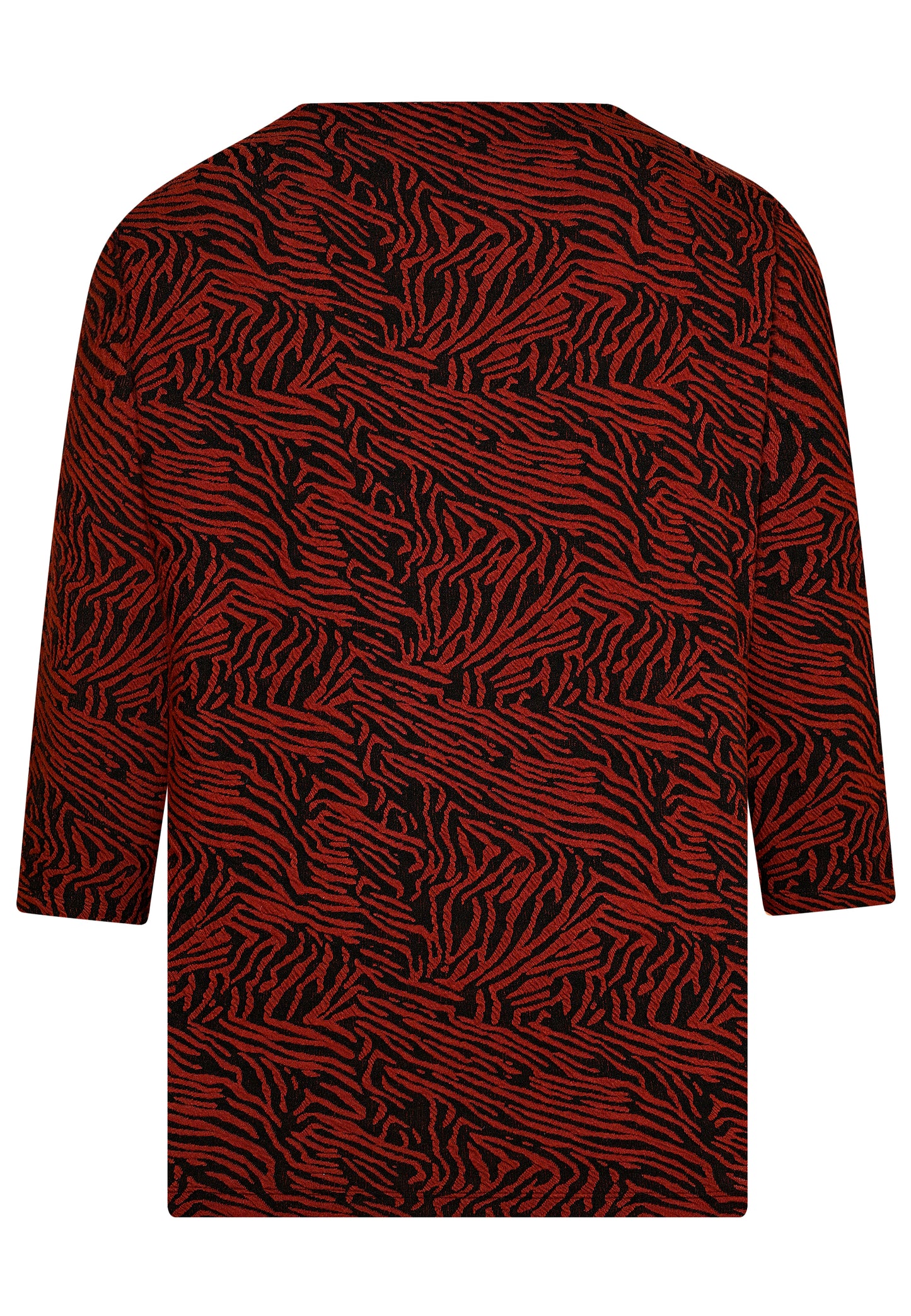 E25789 Shirt mit Cloqué-Muster in Bordeaux/Schwarz