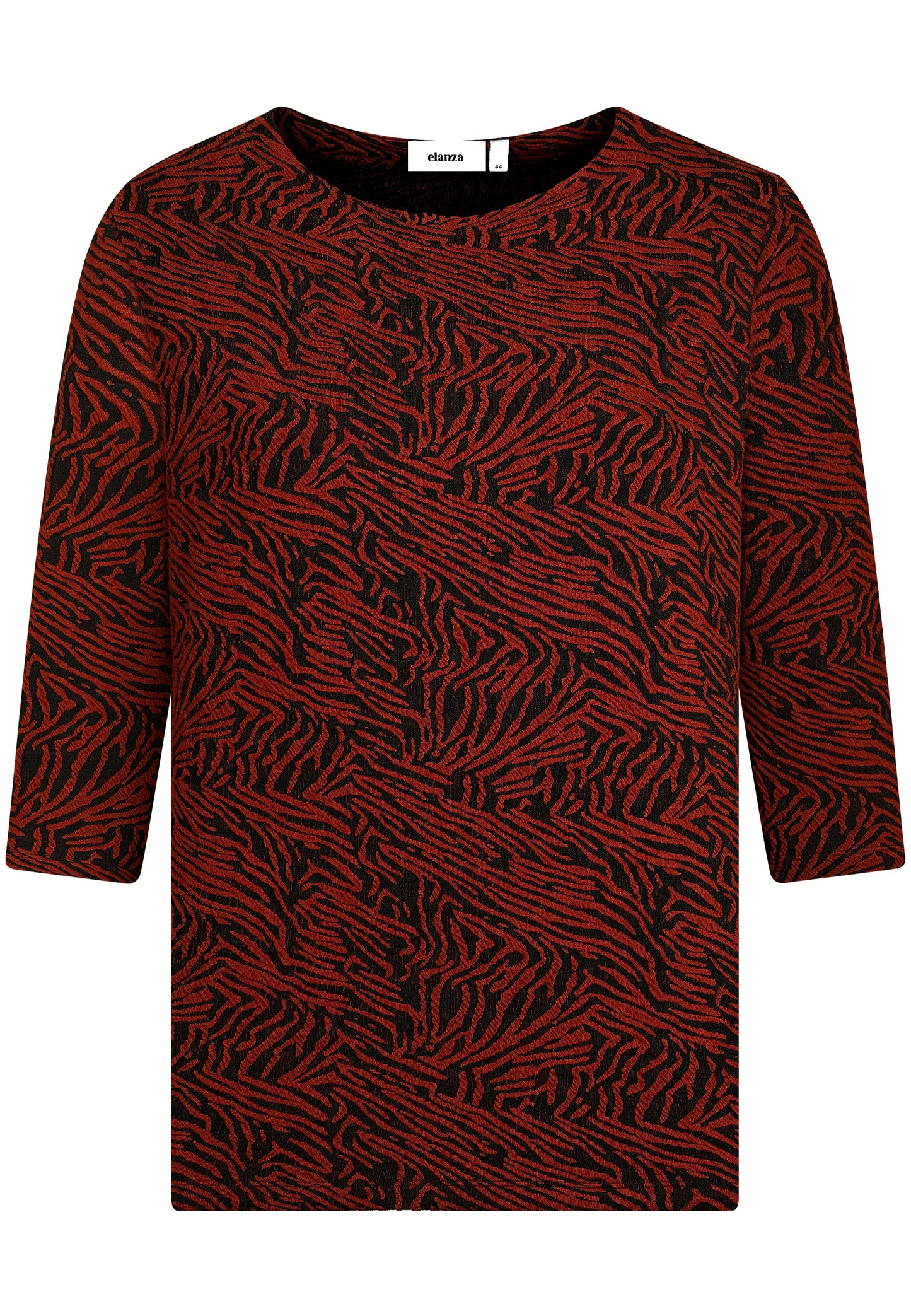 E25789 Shirt mit Cloqué-Muster in Bordeaux/Schwarz