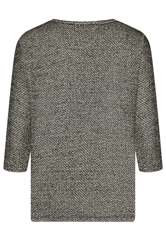 E25888 Shirt mit grafischem Muster in Schwarz/Weiß