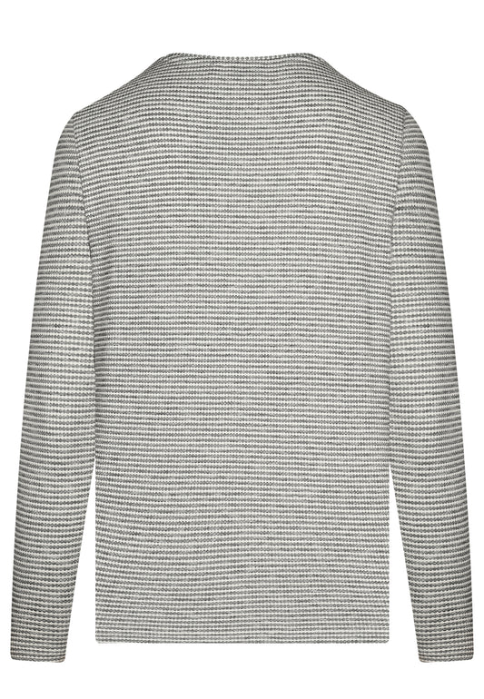 E25892 Shirt mit grafischem Muster in Grau/Weiß