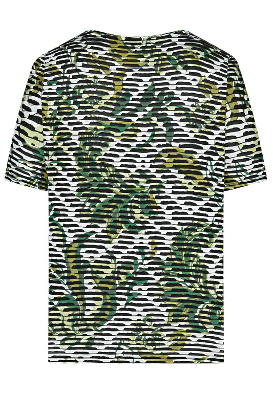 E26264 Shirt FlowerStripe - 12/green-white