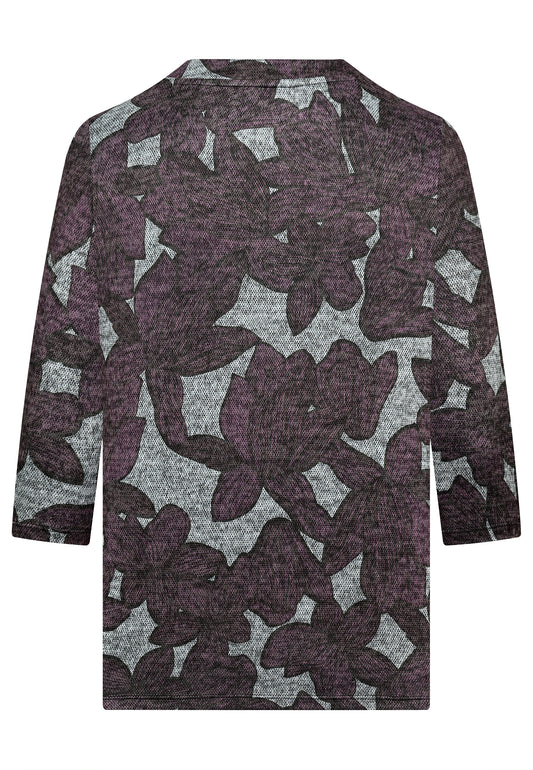 E26567 Shirt Open Flowers - 09/rose-sand