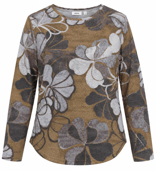 E26766 Shirt Soft Flowers - 04/olive-grey