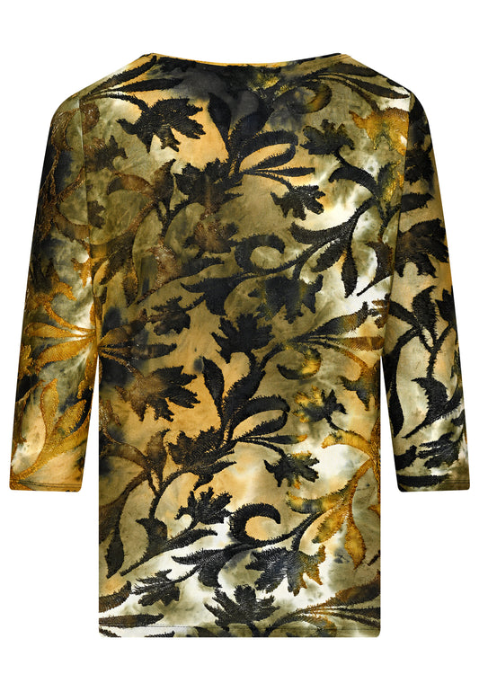 E26763 Shirt T&D Leaves - 04/khaki-black