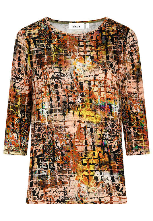 E26771 Shirt Print Squares - 04/olive-multi