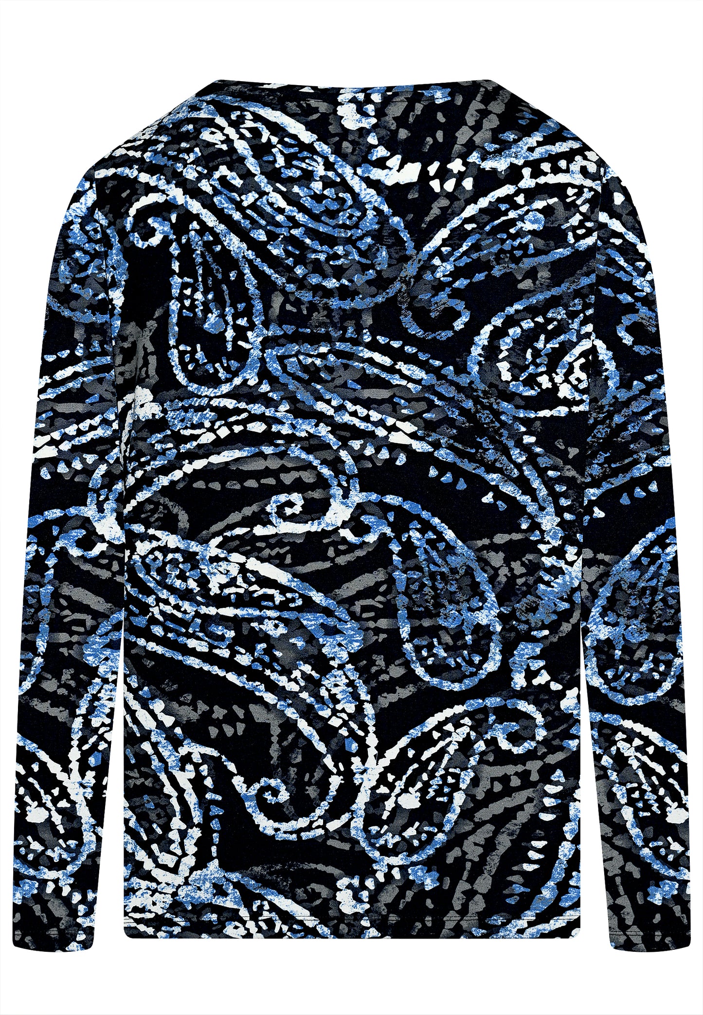 E24786 Shirt mit Paisley-Print in Blau