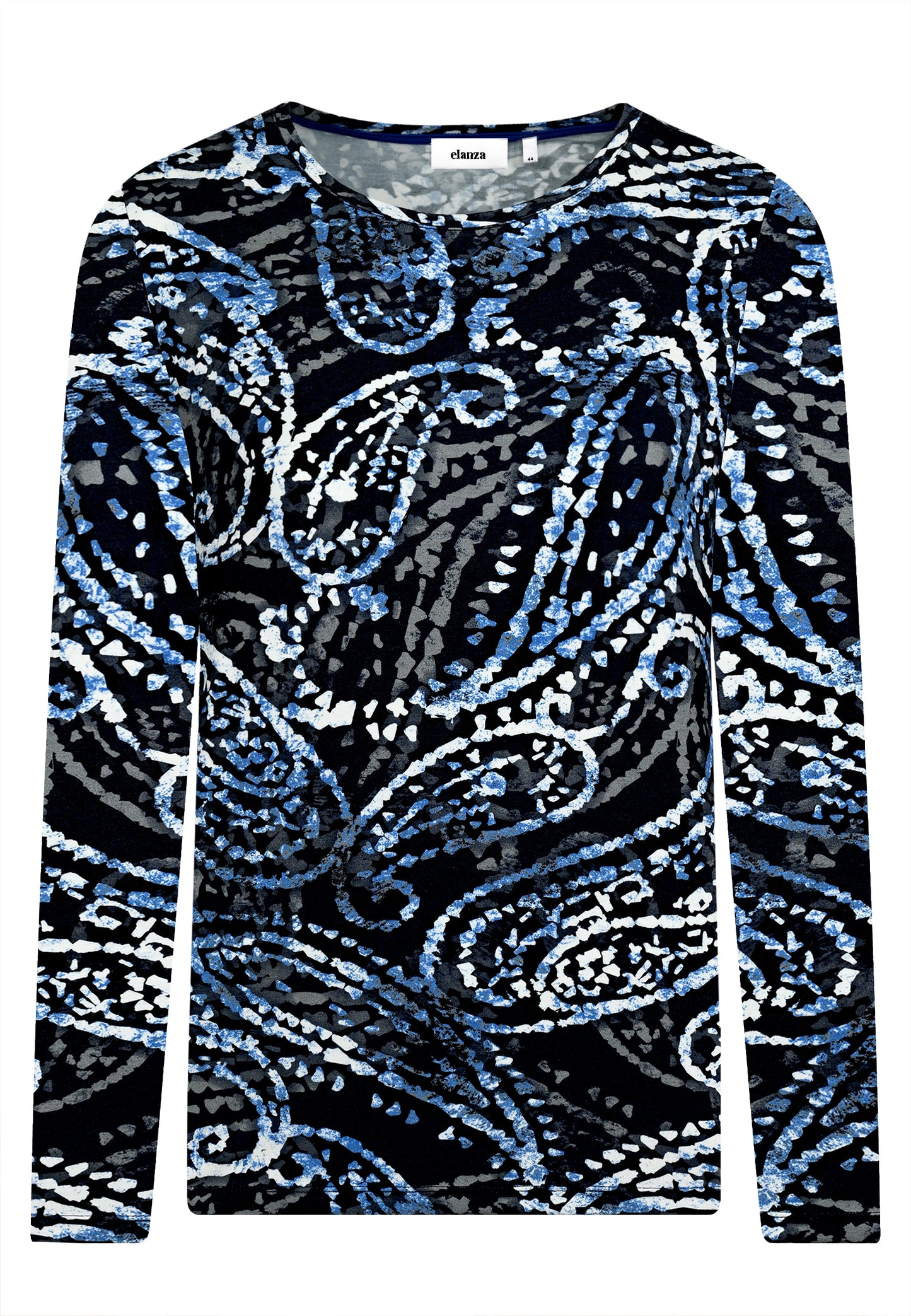 E24786 Shirt mit Paisley-Print in Blau