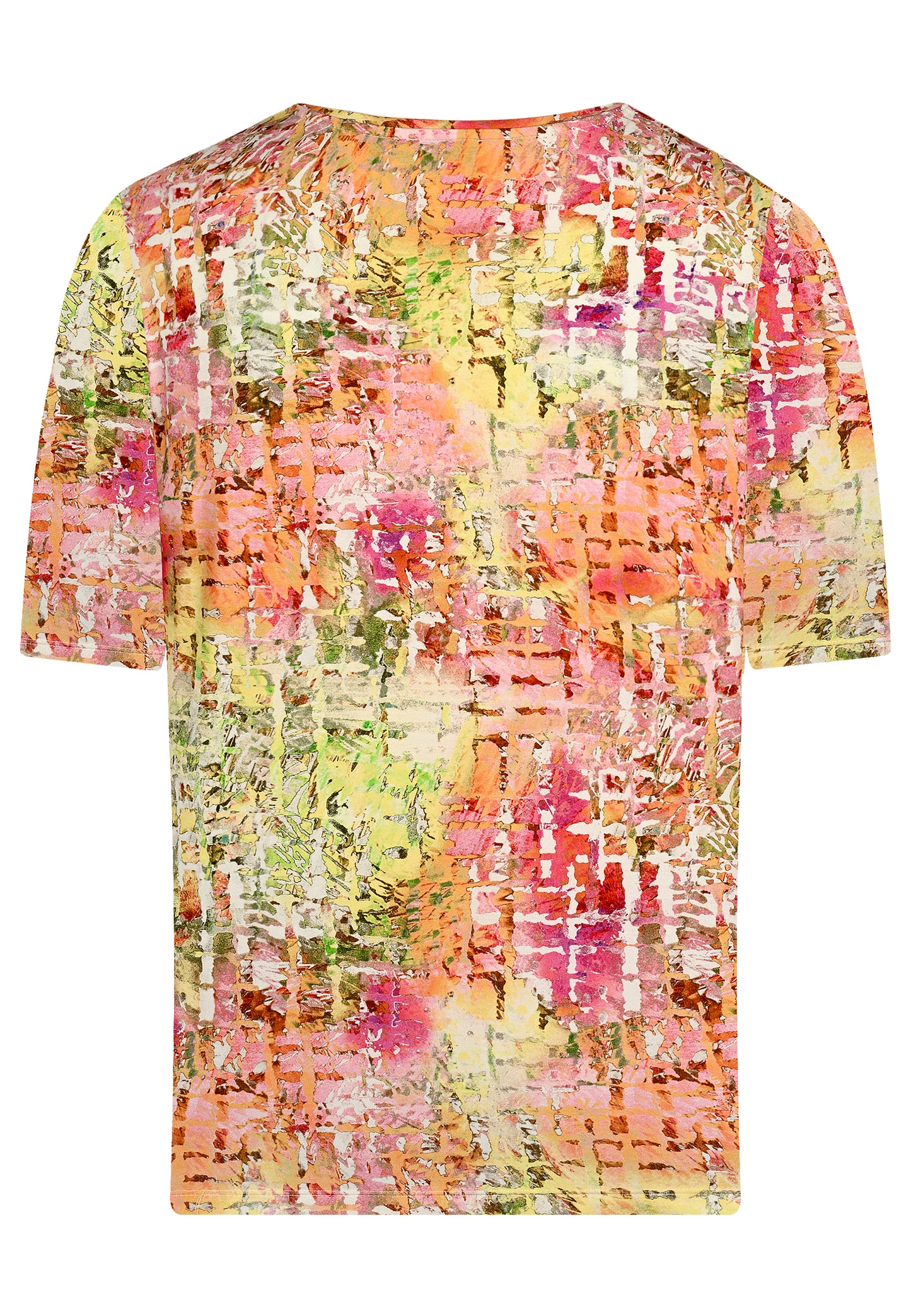 E25285 Shirt mit Karo-Print in Rosa/Orange