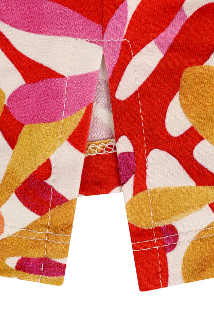 E25286 Shirt mit Blüten-Print in Pink/Orange