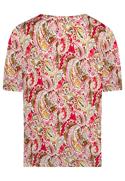 E25294 Shirt mit Ornament-Print in Pink/Beige