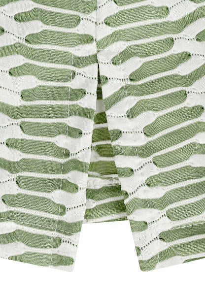 E25481 Shirt mit Jacquard-Muster in Grün/Weiß