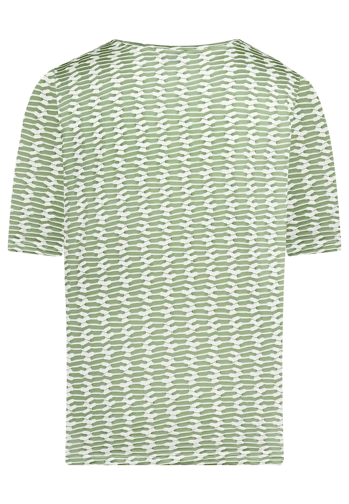 E25481 Shirt mit Jacquard-Muster in Grün/Weiß
