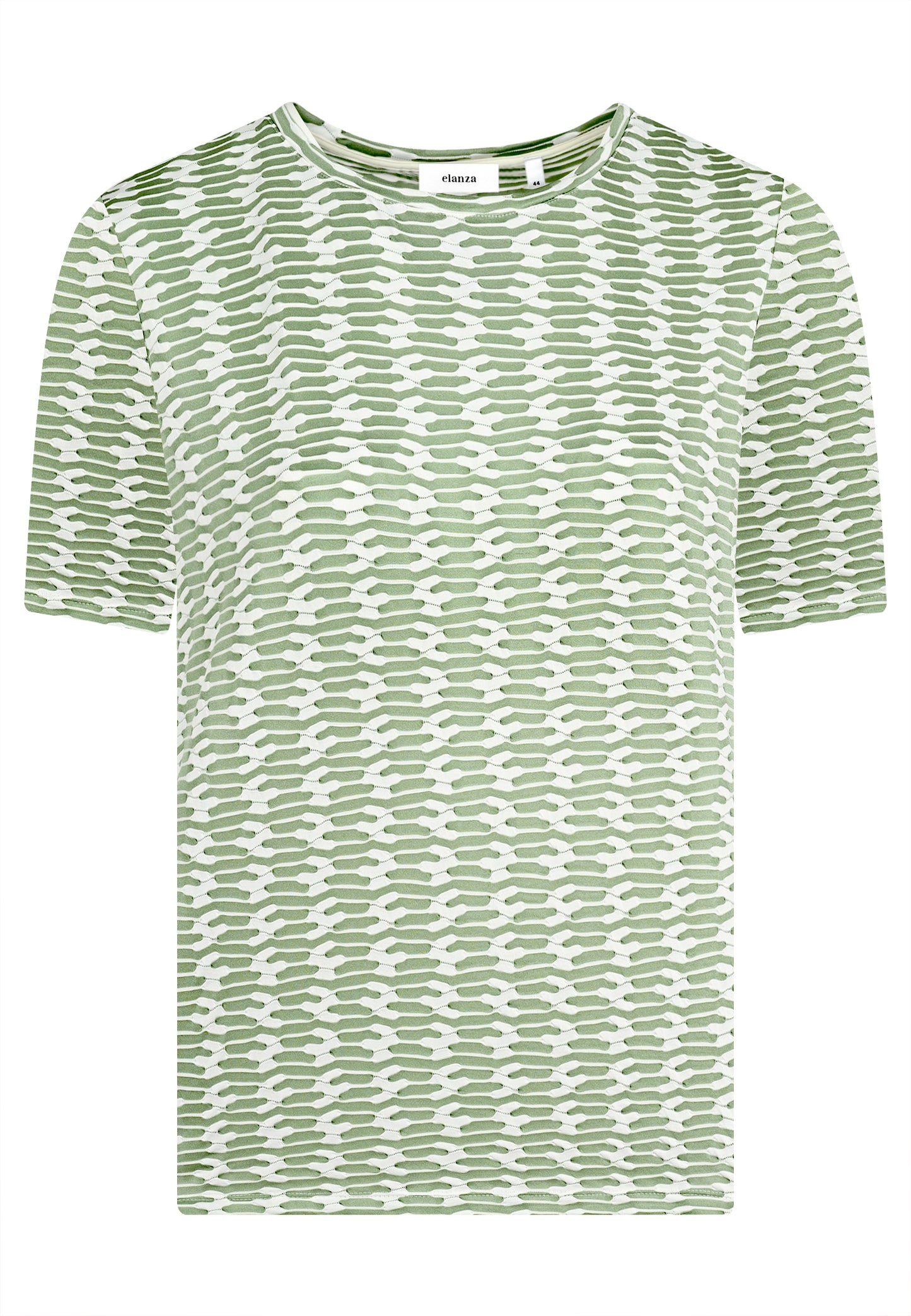 E25481 Shirt mit Jacquard-Muster in Grün/Weiß