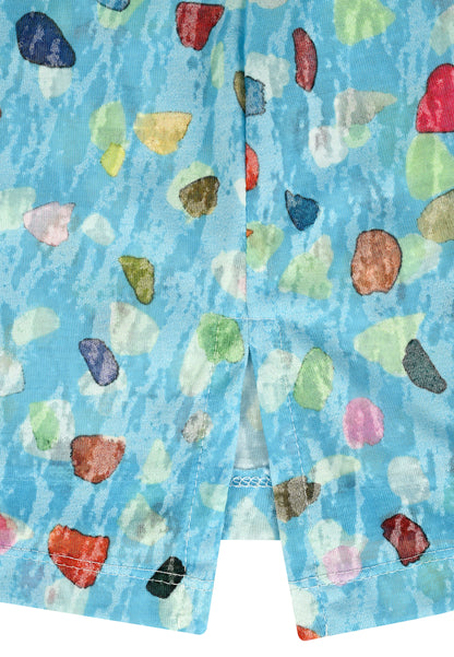E25486 Shirt met stippenprint in lichtblauw