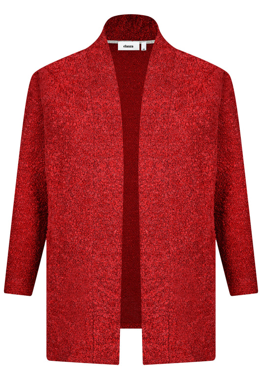E25581 Strick-Cardigan in Rot