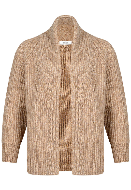 E25591 Strick-Cardigan in Sand