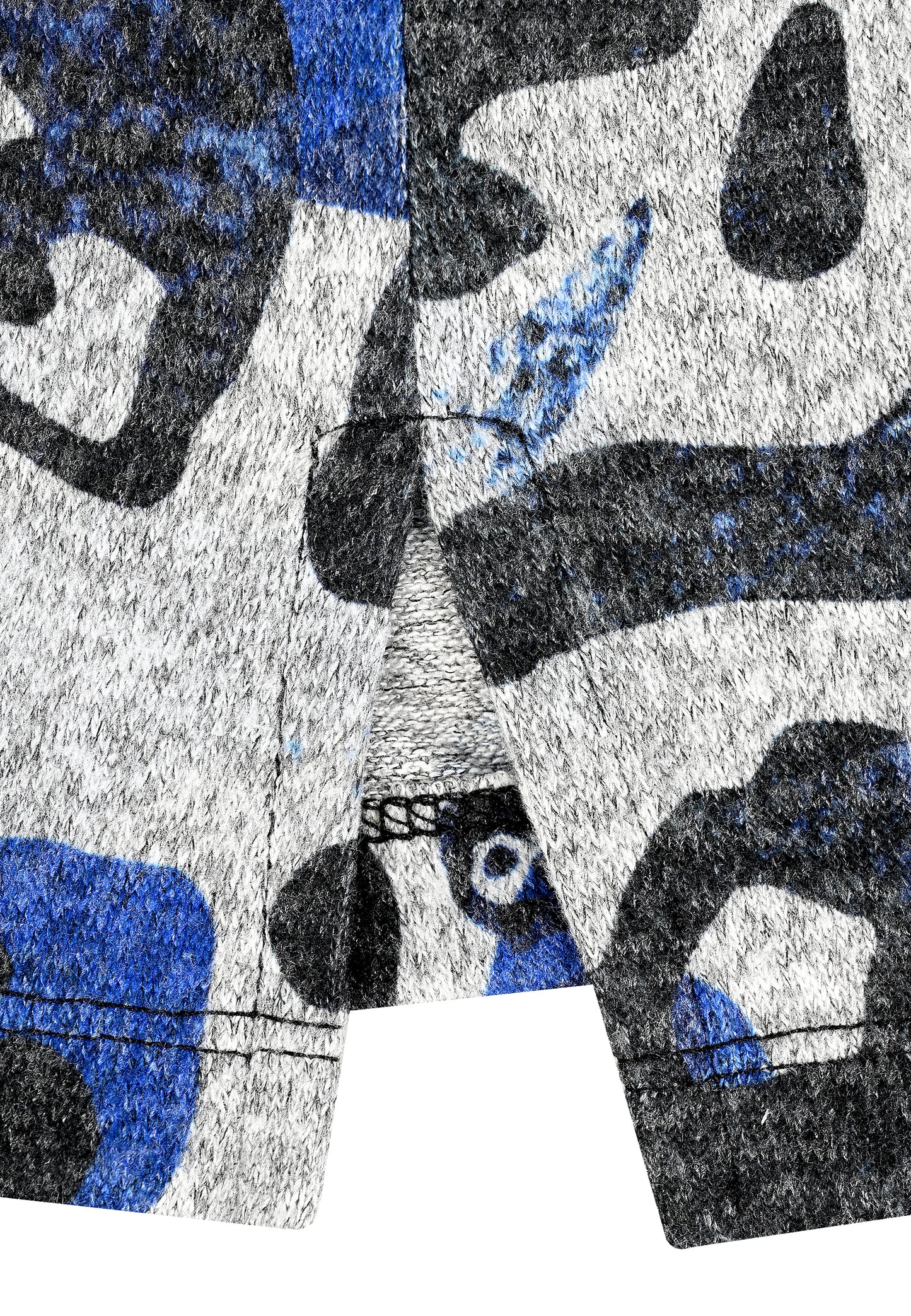 E25684 Shirt mit Animal-Print in Blau/Hellgrau