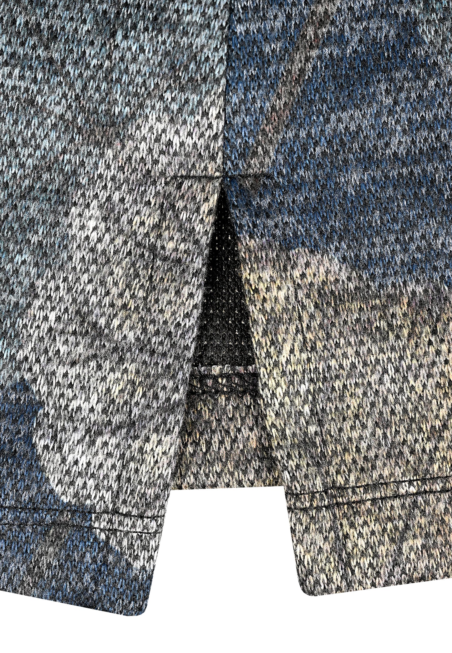E25687 Shirt mit Ginko-Print in Blau/Grau